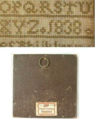 Tiny Framed Antique Alphabet Sampler English Dated 1838 2