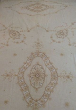 Antique Vintage Tambour Net Lace Coverlet/bedspread Twin