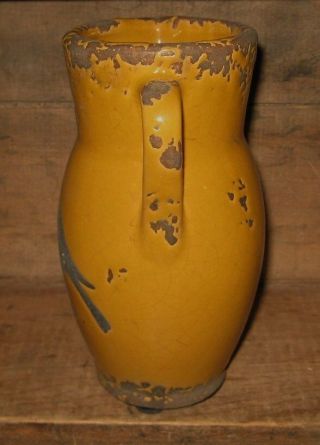Sunflower Yellow Pottery PITCHER/Vase Black CROW Primitive/French Country Decor 3
