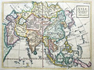 Asia Russia India China Japan By John Senex C1740 Antique Engraved Map