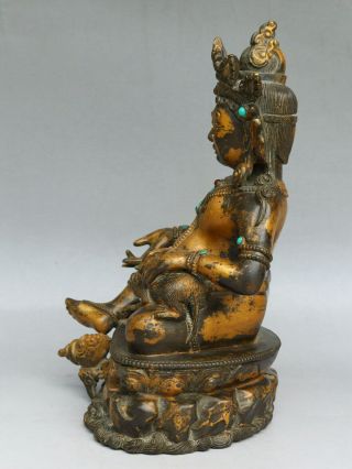 Chinese Exquisite Handmade Tibetan Buddha copper Gilt statue 2