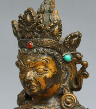 Chinese Exquisite Handmade Tibetan Buddha copper Gilt statue 6