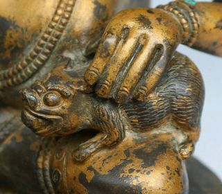 Chinese Exquisite Handmade Tibetan Buddha copper Gilt statue 7