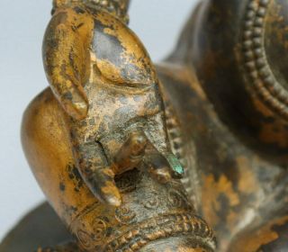 Chinese Exquisite Handmade Tibetan Buddha copper Gilt statue 8