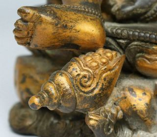 Chinese Exquisite Handmade Tibetan Buddha copper Gilt statue 9