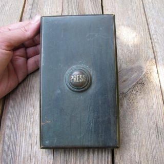 Large Antique Brass Door Bell Push 2