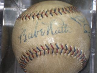 LOU GEHRIG/BABE RUTH Signed Baseball American League Reach Ball READ LISTING 10