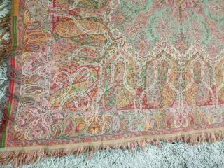 Antique French Paisley Kashmir Square Piano Shawl Wool Size 56 