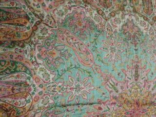 Antique French Paisley Kashmir Square Piano Shawl Wool Size 56 