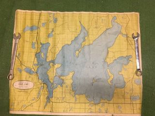 Vintage Hydrographic Map Leech Lake Mn 1966 W A Fisher Virginia Mn 29 " X22 " Wall