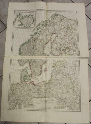 Scandinavia & Northern Europe 1792 Delamarche Wall 2 Sheet Composite Antique Map