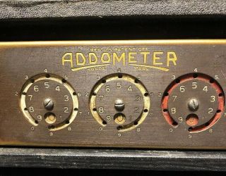 Vintage Addometer Mechanical Adding Machine With Case
