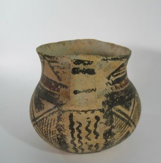 Chinese Neolithic Pottery 2 handle Jar China Dynastic Painted Geometric pottery 5