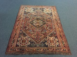 On Great Tribal Semi Antique Hand Knotted Rug Geometric Carpet 5x7 2567
