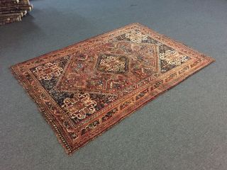 On Great Tribal Semi Antique Hand Knotted Rug Geometric Carpet 5x7 2567 2