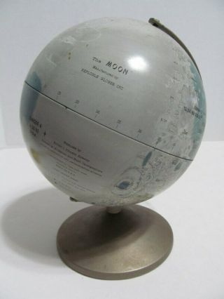 D7 Vintage 1963 Moon Globe Made By Replogle Globes 8 " W/ Proposed Lunar Landing