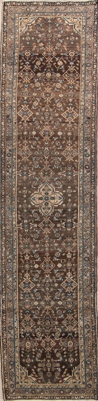 Vintage 3x15 Oriental Muted Hand - Knotted Wool Distressed Runner Rugs