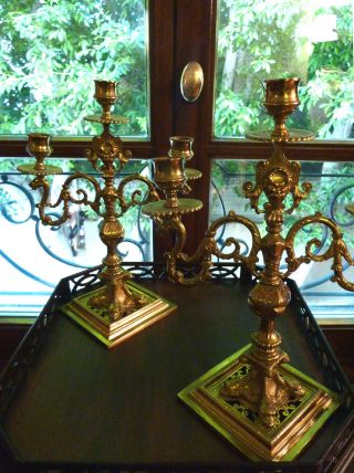 2 (pair) Of Large Antique Candelabra W.  T &s William Tonsk,  England 1800 