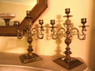 2 (Pair) of LARGE Antique Candelabra W.  T &S William Tonsk,  England 1800 ' s 4