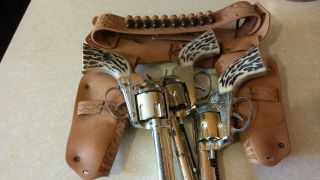 Vintage Mattel Shootin Shell Fanner Double Holster 3 Set