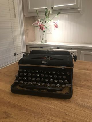 Royal Companion Typewriter Black Portable Vintage Antique