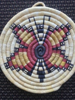UNUSUAL NATIVE AMERICAN INDIAN HOPI NAVAJO WEDDING PICTORIAL BASKET w/ BUTTERFLY 6