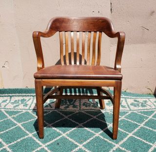 Vintage Gunlocke Bankers Barrister Courthouse Chair