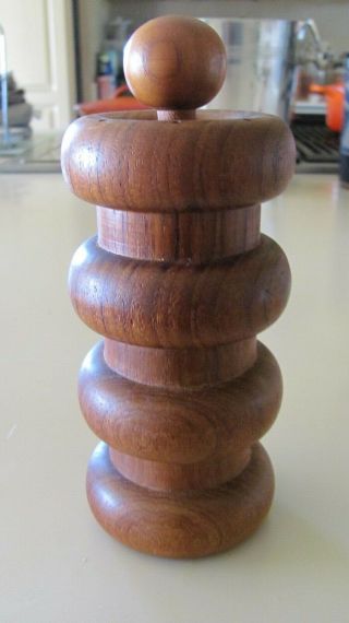 DANSK DENMARK TEAK WOOD VINTAGE PEPPER MILL/SALT 6