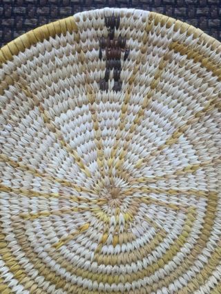 NATIVE AMERICAN INDIAN PIMA PAPAGO PICTORIAL BASKET TRAY w/ FIGURE MYSTIC SYMBOL 4
