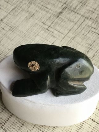 Pre Columbian Ancient Teuchitlan Tradition Jade Frog Amulet circa 300 BCE - 500CE 3