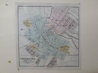 1898 Sonoma County Petaluma,  California Ranch Land Grant Survey Map