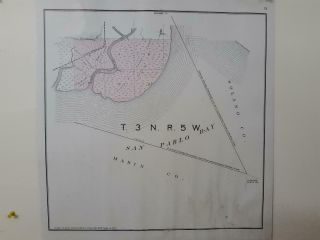 1898 SONOMA COUNTY PETALUMA,  CALIFORNIA RANCH LAND GRANT SURVEY MAP 2