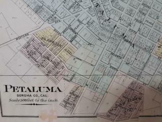 1898 SONOMA COUNTY PETALUMA,  CALIFORNIA RANCH LAND GRANT SURVEY MAP 3