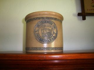 Unique Color Heinz Stoneware Keystone Apple Butter Jelly Crock Circa 1890 