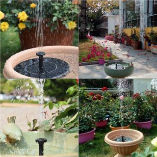 【USED】Solar Fountain,  Solar Powered Bird Bath Fountain Pump 1.  4W Garden 3