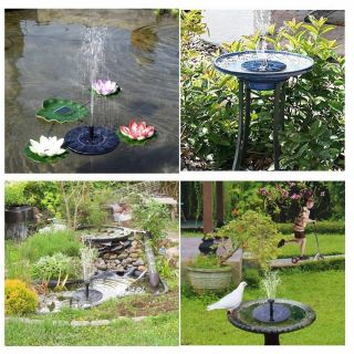 【USED】Solar Fountain,  Solar Powered Bird Bath Fountain Pump 1.  4W Garden 5
