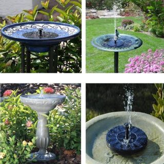 【USED】Solar Fountain,  Solar Powered Bird Bath Fountain Pump 1.  4W Garden 6