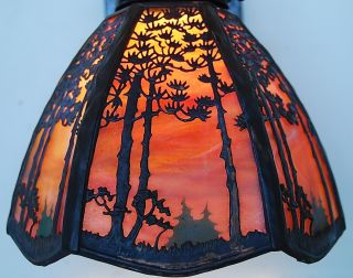 Handel Pine tree sconce 1 of 8 available lamp,  mission arts and crafts 12