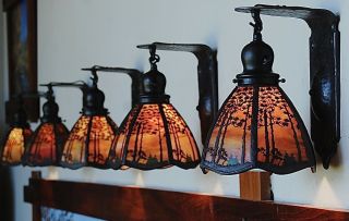 Handel Pine Tree Sconce 1 Of 8 Available Lamp,  Mission Arts And Crafts