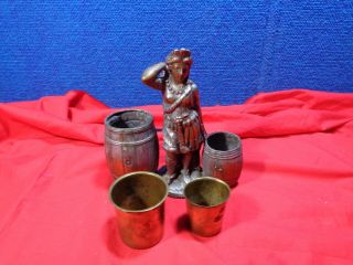 Antique Metal Native American Indian Ashtray Match Holder CIGAR STORE INDIAN 10