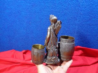 Antique Metal Native American Indian Ashtray Match Holder CIGAR STORE INDIAN 3