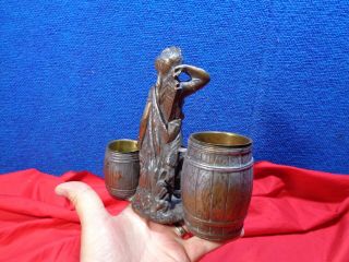 Antique Metal Native American Indian Ashtray Match Holder CIGAR STORE INDIAN 4