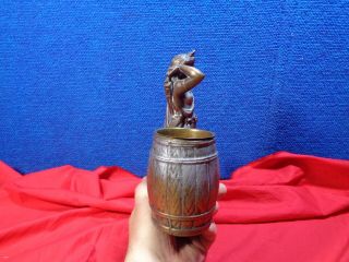 Antique Metal Native American Indian Ashtray Match Holder CIGAR STORE INDIAN 5