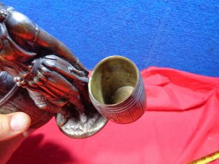 Antique Metal Native American Indian Ashtray Match Holder CIGAR STORE INDIAN 9