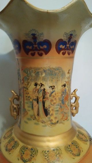 RARE Vintage Very Large 3FT Tall Chinese Full Scene Porcelain Vase 2