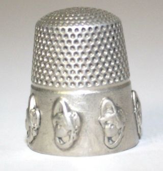 1901 Dolly Varden Thimble Sterling Silver Sz 9 Stern Bros.  & Co Fouled Anchor