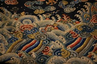 Antique Qing Dynasty Chinese Silk Embroidery Dragon Robe Rank Badge 12