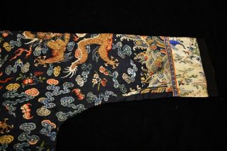Antique Qing Dynasty Chinese Silk Embroidery Dragon Robe Rank Badge 4