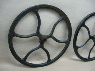 Antique Set 2 Belt Pulley Wheels 12 - 1/2 