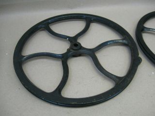 Antique Set 2 Belt Pulley Wheels 12 - 1/2 